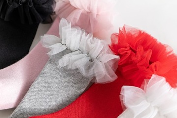 Гольфы из ТЮЛЯ с рюшами РОЗОВЫЕ 128-134-140-146