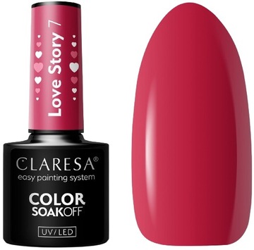 LAKIER HYBRYDOWY LOVE STORY 7 -5g CLARESA Intensywna czerwień