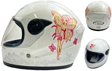 MINI KASK Dla DZIECI Dziewczynki BIAŁY INTEGRALNY 51-54cm WHITE