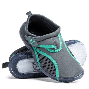 AXIM 22703 BUTY DO WODY PIANKOWE DZIECIĘCE POPIEL ZIELEŃ R 36