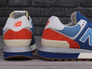 Buty sneakersy sportowe New Balance NIEBIESKI, POMARAŃCZOWY, BIAŁY SKÓRA