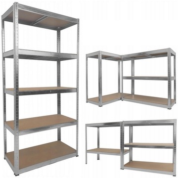 REGAŁ MAGAZYNOWY METALOWY LEGGER - 5 PÓŁEK - UDŹWIG 1000 KG - 180x90x40 CM