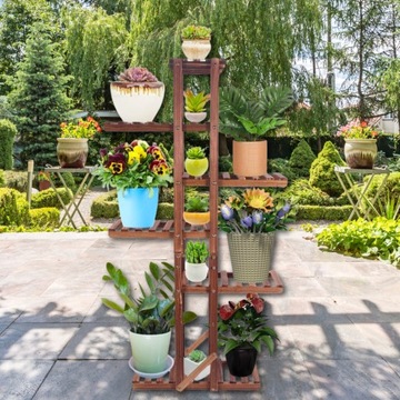 ДЕРЕВЯННАЯ ПОДСТАВКА ДЛЯ ЦВЕТОВ ПОДСТАВКА ДЛЯ ЦВЕТОВ ПОЛКА 113 см МНОГОУРОВНЕВАЯ