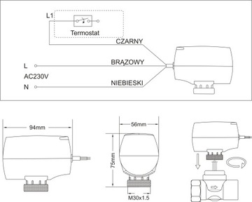 2-ХОДОВОЙ КЛАПАН 3/4 ДЮЙМА + ПРИВОД ESCO ST-10 230 В