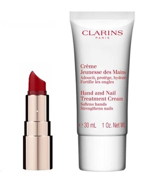 CLARINS zestaw pomadka Joli Rouge + krem do rąk