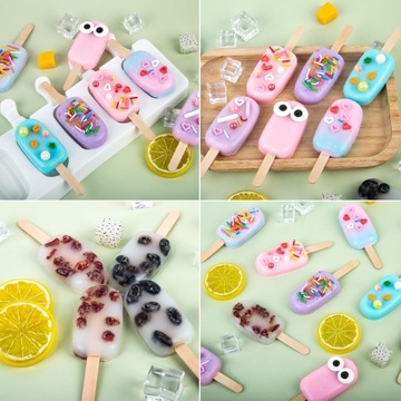 Forems образуют силиконовое мороженое на наборе палочек 8 шт. +Палочки 50x