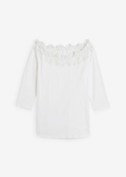 КРУЖЕВНАЯ БЛУЗКА С ОГОНЫМИ ПЛЕЧАМИ__48/50