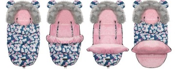 Спальник Elmi Ricokids для коляски и санок - синий с фламинго