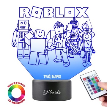 Lampka na biurko Statuetka Led Gra Roblox Postacie 16 Kolorów Pilot PLEXIDO