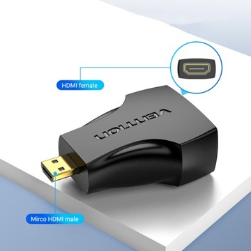 Адаптер VENTION Micro HDMI «папа» --- HDMI «мама»
