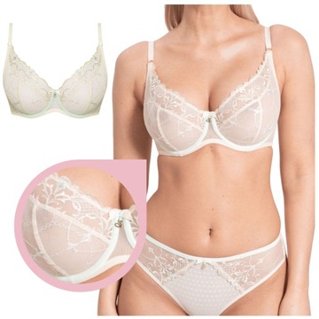 Samanta LAURA A125 biustonosz miękki biszkoptowy miętowy soft braletka 80C