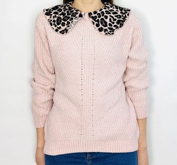 Sweter kołnierzyk cętki S 36 River Island