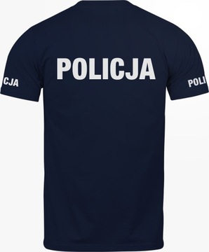 KOSZULKA BAWEŁNIANY T-SHIRT ODBLASKOWY POLICJA