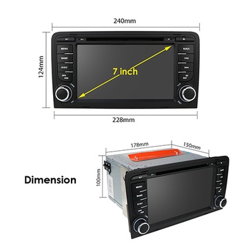 АВТОМОБИЛЬНЫЙ РАДИО 2DIN AUDI A3 8P ANDROID 2G/32G