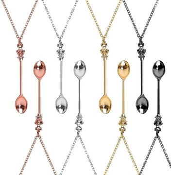8 Pcs Acsergery Gift Spoon Necklace Setspoon Pendant Necklace Spoon Chain