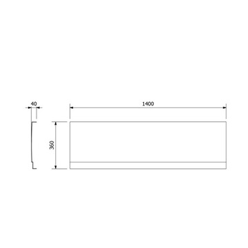 Крышка переднего душевого поддона DEEP 140x36см 72957