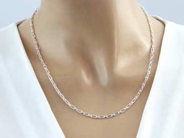 Srebrny łańcuszek 925 ankier duże ogniwa 45 cm klasyczny prezent modny