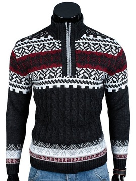 СВИТЕР НОРВЕЖСКИЙ узор N67 Антрацит__L___ПОЛЬША