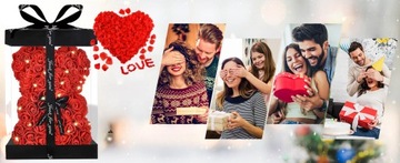 МИШКА С РОЗАМИ БОЛЬШОЙ ПОДАРОК ​​НА ДЕНЬ СВЯТОГО ВАЛЕНТИНА РОЗА РУЧНОЙ РАБОТЫ ВЕЧНАЯ РОЗА ЦВЕТОЧНАЯ КОРОБКА