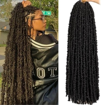 Włosy Syntetyczne Warkocze Miękkie Loki Ręcznie Wykonane 75 CM SEW-IN 6x