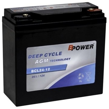 Akumulator AGM Bpower BCL 24-12 Deep Cycle 12V24Ah