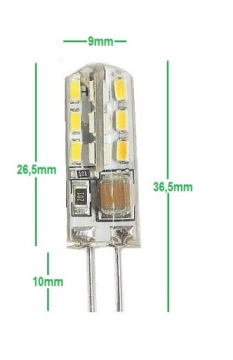 СВЕТОДИОДНАЯ ЛАМПА G4 3Вт 230В силиконовая 24LEDs