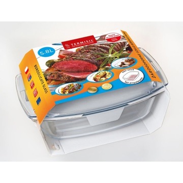 ВОЗДУХОУСТОЙЧИВАЯ ПОСУДА ОБЪЕМОМ 5,8 Л СО СТЕКЛЯННОЙ КРЫШКОЙ