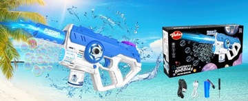 ЭЛЕКТРИЧЕСКИЙ ВОДЯНОЙ ПИСТОЛЕТ СВЕТОДИОДНЫЙ МАШИНА ДЛЯ ПУЗЫРЬКОВ 2В1 + ЖИДКОСТЬ + АККУМУЛЯТОР