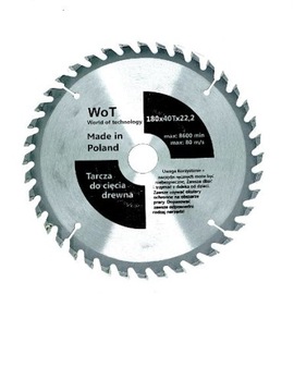 TARCZA WIDIOWA DO CIĘCIA drewna 180 WoT 22,2 40t