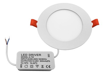 Lampa panel led podtynkowy 6W Ø119mm 4000K 230V