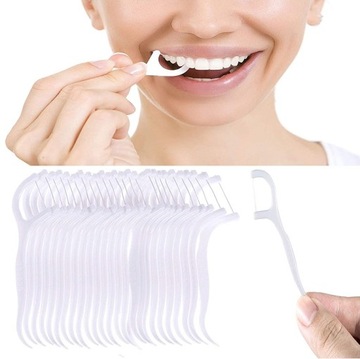 WYKAŁACZKI Z NICIĄ DENTYSTYCZNĄ NIĆ DO ZĘBÓW 24 SZTUKI NICIE DENTYSTYCZNE