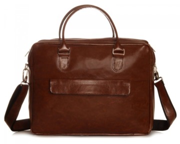 POLSKA SKÓRZANA TORBA NA LAPTOP SOLOME BRĄZOWA 17 CALI ALSTON