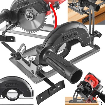 PRZYSTAWKA PROWADNICA DO SZLIFIERKI KĄTOWEJ 125mm ADAPTER OSŁONA + TARCZA