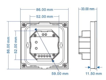 T16(B) Радиочастотная панель DIM RF+DMX Touch, 4 зоны GW5
