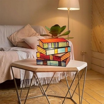 Витражные книжные лампы, стеклянные лампы для книг.