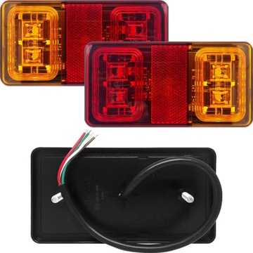 ZESTAW 2SZT LAMP ZESPOLONCH LAMPY TYLNE LED DO LAWETY PRZYCZEPKI