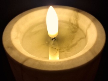 СВЕЧА, РАБОТАЮЩАЯ НА АККУМУЛЯТОРЕ, 10 СМ С ЭФФЕКТОМ МРАМОРА, СВЕЧА СВЕТОДИОДНАЯ ВСТАВКА ДЛЯ ЦЕНТРА СТОЛА