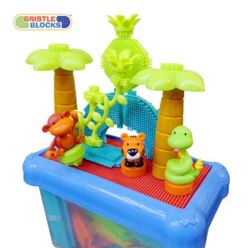 Ведро для хранения B.Toys Jungle Adventure Контейнер с блоками «Ежики в джунглях» 58