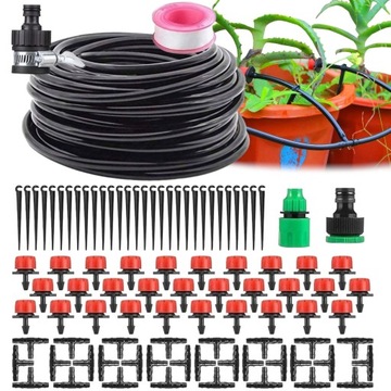 КОМПЛЕКТ КАПЕЛЬНОГО ОРОШЕНИЯ, АВТОМАТИЧЕСКАЯ СИСТЕМА 25М + 30 КАПЕЛЬНИЦ
