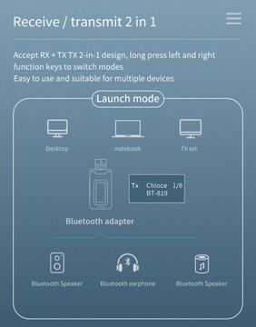 АДАПТЕР BLUETOOTH 5.0 ПРИЕМНИК ПЕРЕДАЧИ VIKEFON