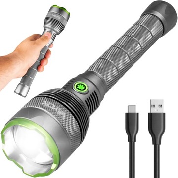 LATARKA LED TAKTYCZNA ZOOM AKUMULATOROWA LAMPA USB-C IPX7 10000lm PRO VAYOX