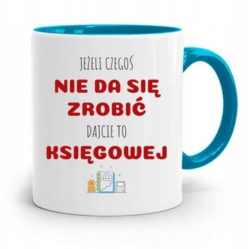 KUBEK BŁĘKITNY PREZENT DLA KSIĘGOWEJ KSIĘGOWEGO z Nadrukiem ze Zdjęciem