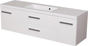 FOKUS NEW meble łazien biała szafka + umywalka 140