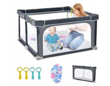 KOJEC DLA DZIECKA Z PIŁKAMI 124x124 KOJEC DLA DZIECI