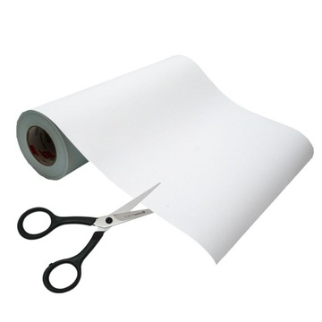 БЕЛАЯ ГЛЯНЦЕВАЯ СТАЛЬНАЯ ФОЛЬГА СУХОЙ КЛЕЙ ДЛЯ ОБЕРТЫВАНИЯ 1 мб