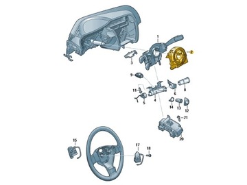 KROUŽEK POD VOLANT PÁSEK ŘÍZENÍ SLOUPCE AIRBAG VW OE