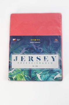 Prześcieradło z gumką jersey 120x200 Koral