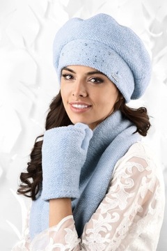 FABRIANO beret damski błękitny, KAMEA