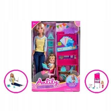 Lalka Anlily Teacher & Stufrmt 30cm zestaw nauczycielski