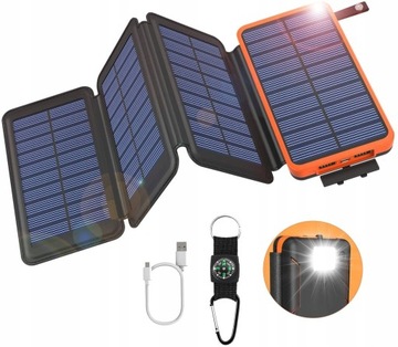 POWERBANK PANELE SOLARNE 25000mAh KOMPAS LATARKA